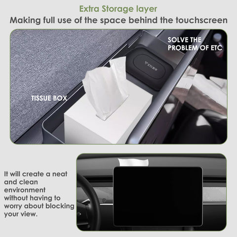 Center Console Dashboard Hidden Storage Organizer for Tesla Refresh Model 3 Y