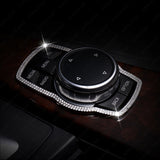 Crystal Cup Holder Coasters Multimedia Control Frame Cover For BMW 3 5 7 Series