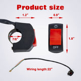 x xotic tech Motorcycle Handlebar Switch ATV Light Toggle Switch w/On Off Push Button For U5 U7 U2 Motorcycles Scooter UTV Electromobile Motorbike(7/8inch 22mm)