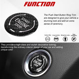 x xotic tech Real Carbon Fiber Push Start Button Trim, Engine Start Stop Button Ignition Button Cover Compatible with Cadillac XT4 2019+ XT6 CT5 2020+ or Corvette C8 2020 2021 2022 2023 2024 2025