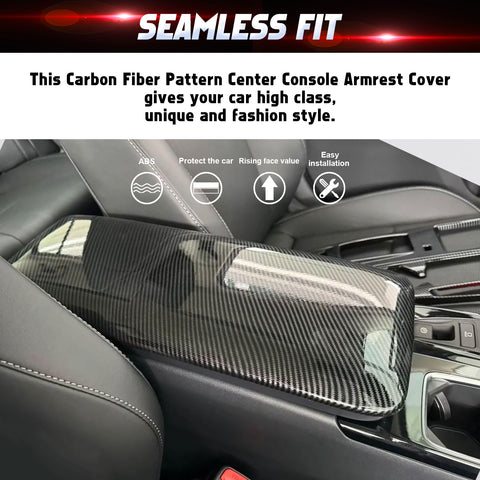 Carbon Fiber Look Center Console Armrest Box Cover Trim For Toyota Camry 2025-up