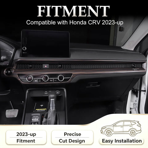 Wood/ Carbon Look Dashboard Air Vent Outlet Stripe Cover For Honda CRV 2023-2027