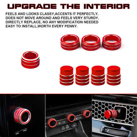 AC Vent + Climate Control + Navigation Knob Ring Trim For Honda Civic 11th Gen