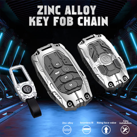 x xotic tech Mech Style Heavy Metal Key Fob Cover Compatible with Honda Civic, Accord, CR-V, HR-V, Pilot 2022–2026, Zinc Alloy Key Case Protector Shell Keychain