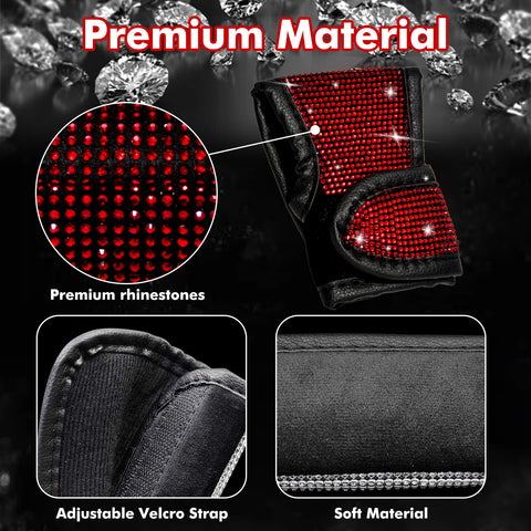 Bling Rhinestone Leather Auto Gear Shift Knob Protective Cover Universal Fit