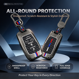 Gunmental Heavy Duty Remote Key Fob Cover Case w/Keychain for RAM 1500 2500 3500