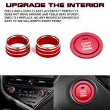 Console AC Climate Knob Switch + Engine Start Button Cover For Camry 2021-2023
