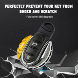 x xotic tech JCW Style Key Fob Cover Case Shell Replacement Compatible with MINI Cooper 3rd Gen F55 F56 F57 F54 Clubman, Gen2 F60 Countryman Smart Key, Brake Disk Shape