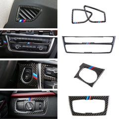 M-Colored Carbon Fiber Side AC Vent Headlight Switch Panel Cover For BMW F30 F31