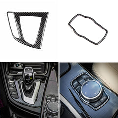 Carbon Fiber Gear Shift Panel I-Drive Multimedia Frame Cover For BMW 3 Series
