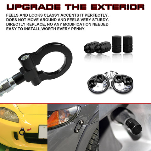 Set Towing Hook+ Air Valve Caps + Quick Release Fastener For Honda AP2 2002-09