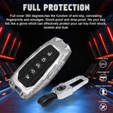 x xotic tech Heavy Key Fob Cover, Zinc Alloy Key Protective Case Keychain Compatible with Ford Explorer Fusion Escape Edge Expedition F150 F250 F350 F450 F550 Maverick Mustang Accessories 3/4/5 Buttons
