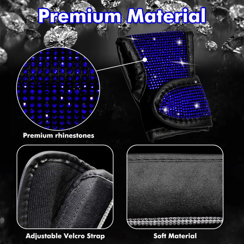 Bling Rhinestone Leather Auto Gear Shift Knob Protective Cover Universal Fit