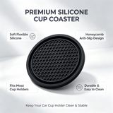 4PCS Honeycomb Car Cup Coaster Anti-Slip Rubber Console Drink Holder Pad 7cm