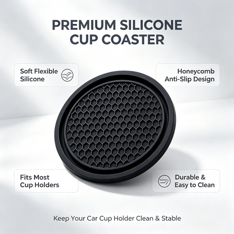 4PCS Honeycomb Car Cup Coaster Anti-Slip Rubber Console Drink Holder Pad 7cm