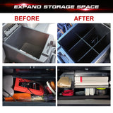 Inner Center Console Glove Box Insert Storage Box Organizer Divider + Armrest Organizer Bottom Divider Compatible with Toyota Tacoma 2016-2023