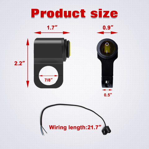 x xotic tech ATV Light Switch 12V Handlebar Switch Motorcycle Light Switch Toggle On/Off Headlight Button Switch For 7/8"(22mm) Handlebars Motorcycle Motorbike Scooter UTV
