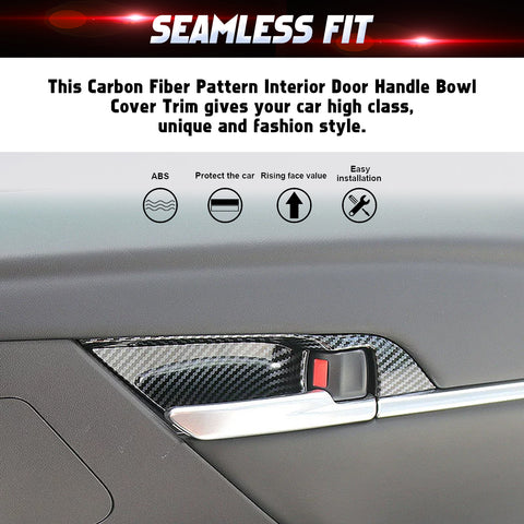 Carbon Fiber Pattern Interior Door Handle Bowl Cover For Toyota Camry 2025 2026