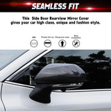 Carbon Fiber Look Door Side Rear View Mirror Cover Trim For Toyota Camry 2018-26