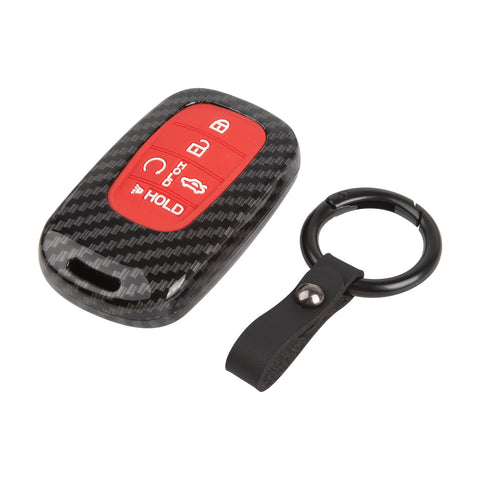 Carbon Style Shell+Silicone Cover Smart Key Fob Case Holder For Honda Civic Accord Pilot CR-V HR-V