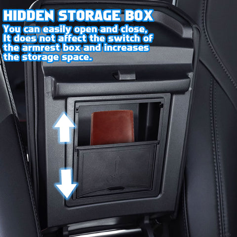 3PCS Center Console Organizer Tray Armrest Hidden Cubby Drawer Storage Box Compatible with Tesla Model 3 Model Y 2021-2024