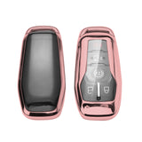 2X Rose Gold Keyless Smart Full Covered Key Holder Fob Shell For Lincoln MKZ MKC