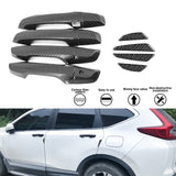 Carbon Fiber Smart Door Handle+Door Edge Protect Trim For Honda CR-V 2017-2022