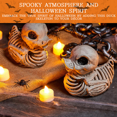 2PCS Duck Skeleton Plastic Bones Halloween Decorations Spooky Graveyard Decor
