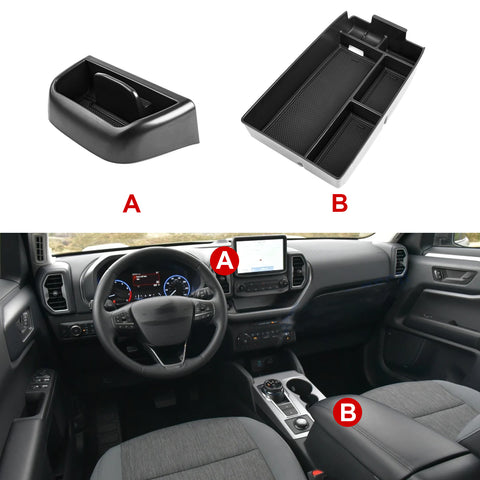 Armrest Box Dashboard Storage Organizer Tray For Ford Bronco Sport 2021-2024