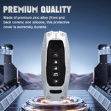 x xotic tech Mech Style Heavy Metal Key Fob Cover Compatible with Nissan Kicks Sentra Versa Rogue Pathfinder 2023 2024 2025, Zinc Alloy Key Case Protector Shell Keychain