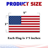 American Flag Decal Window Clings Vinyl Car Decals Static Self Adhesive 3" x 5"