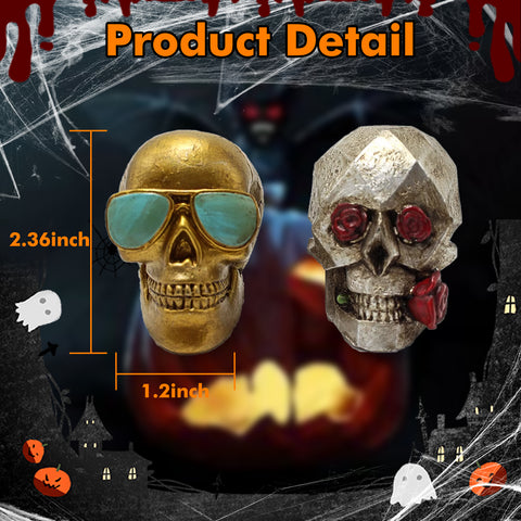 Skull Car Air Fresheners Vent Clips for Halloween Car Interior Decorations