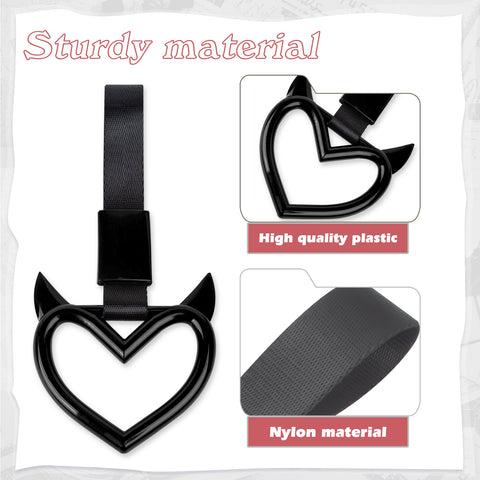 x xotic tech JDM Devil Shaped Tsurikawa Subway Train Bus Handle Straps Drift Charm Rear Bumper Warning Loops Ring for Cars, SUV Interior Exterior Decoration