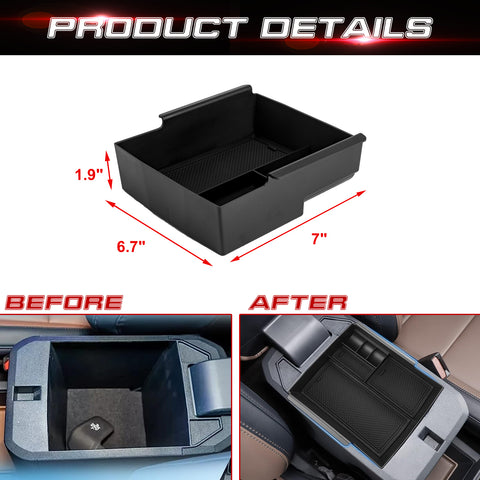 1PC ABS Center Console Armrest Organizer Storage Box For Ford Maverick 2022 2023 2024