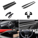 Console Strip Steering Wheel Paddle Shifter Door Panel Cover For Model 3 Model Y