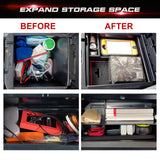 Interior Center Console Armrest Insert Storage Box Organizer w/Red Anti-Slip Pad+ Glove Box Divider Compatible with Toyota Tacoma 2016-2023