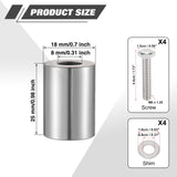 4Sets Steel Bulkhead Riser Kit, Engine Motor Hood Vent Spacer Riser, 1 inch 8mm Aluminum Alloy Engine Hood Ventilation Spacer for Auto Engine Turbo Swap