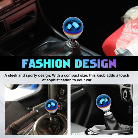 Universal Burnt Blue Alloy Round Ball Shape Car Gear Shift Knob Shifter Lever
