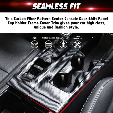 Carbon Fiber Look Center Console Gear Shift Panel Cover For Toyota Camry 2025-up