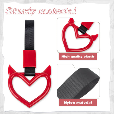 x xotic tech JDM Devil Shaped Tsurikawa Subway Train Bus Handle Straps Drift Charm Rear Bumper Warning Loops Ring for Cars, SUV Interior Exterior Decoration