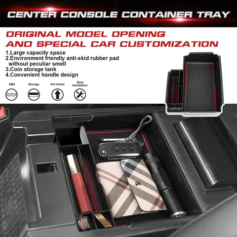 Center Console Armrest Organizer Storage Insert Tray For Ford Explorer 2020-2025