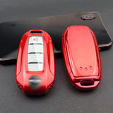 Xotic Tech Sporty Red Soft TPU Full Seal Transparent Button Smart Key Fob Shell Protector Compatible with Infiniti Q50 Q60 QX50 QX55 QX60 2020-2023