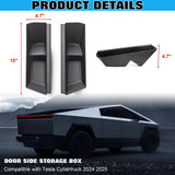 x xotic tech Door Side Storage Box Compatible with Tesla Cybertruck 2024 2025, Front Door Insert Tray Organizer Door Slot Pockets, Lower TPE Door Protector Liner, 2Pcs