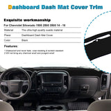 Inner Suede Dashboard Cover Carpet Pad Dash Mat For Chevy Silverado 1500 2014-18