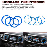 Blue Inner & Outer AC Air Outlet Ring Surround Cover For Toyota Tacoma 2016-2023