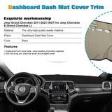 DashMat Cover Dashboard Suede Carpet Protector For Jeep Grand Cherokee 11-2021