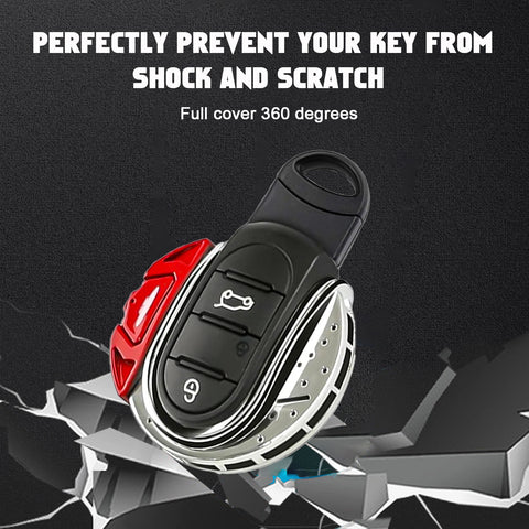 x xotic tech JCW Style Key Fob Cover Case Shell Replacement Compatible with MINI Cooper 3rd Gen F55 F56 F57 F54 Clubman, Gen2 F60 Countryman Smart Key, Brake Disk Shape
