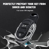 x xotic tech Slim Size Key Fob Cover Case Shell Replacement Compatible with MINI Cooper 3rd Gen F55 F56 F57 F54 Clubman, Gen2 F60 Countryman Smart Key, U Shape
