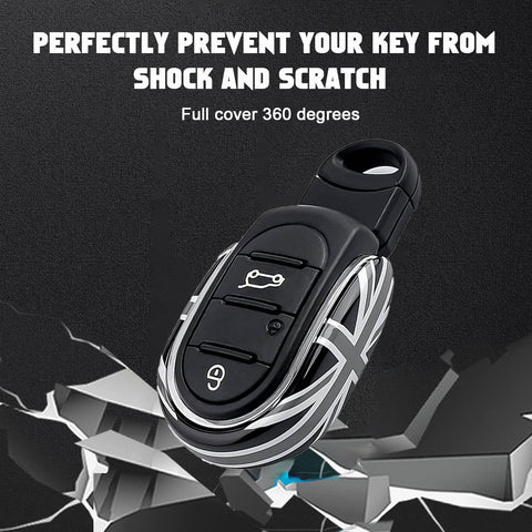 x xotic tech Slim Size Key Fob Cover Case Shell Replacement Compatible with MINI Cooper 3rd Gen F55 F56 F57 F54 Clubman, Gen2 F60 Countryman Smart Key, U Shape