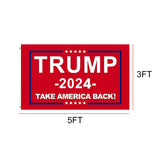 Trump 2024 Flag, Double Sided 3 Ply Heavy Duty Red Take America Back Flag 3x5FT Flag Banner for Outside with 2 Brass Grommets UV Protection Fade Resistant for Indoor Outdoor Decorations